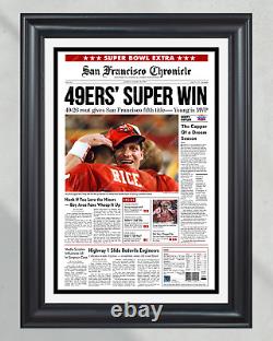 1995 San Francisco 49ers Super Bowl Champions Framed Front Page Newspaper Print