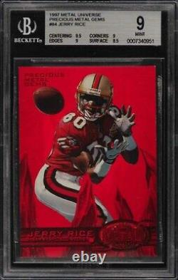 1997 Metal Universe Precious Metal Gems PMG Red /150 Jerry Rice #84 BGS 9 GOAT