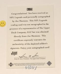 1997 Upper Deck Legends Joe Montana #AL-178 Auto Autographed Card