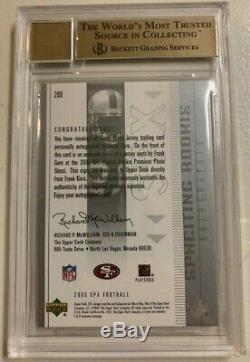 2005 Frank Gore SPx /1275 Jersey RC BGS 9.5 with 10 Auto