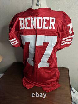 2008 San Francisco 49ers #77 Jacob Bender Game Jersey Red Reebok Size 48