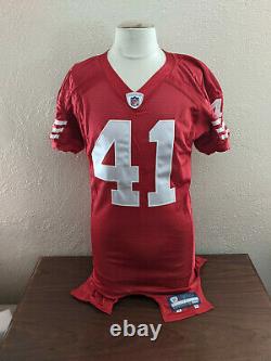 2008 San Francisco 49ers Player #41 Game Jersey Red Reebok Size 42