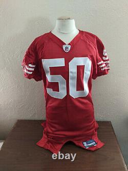 2008 San Francisco 49ers Player #50 Game Jersey Red Reebok Size 46