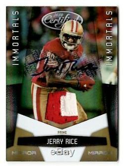 2010 Panini Certified JERRY RICE Gold Mirror Patch Auto Autograph Card /25 49ers