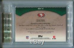 2010 Steve Young Topps Five Star AUTO VETERAN QUOTABLE 6/10 49ers BGS 9.5/10 GEM
