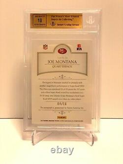 2012 National Treasures Joe Montana Super Bowl Signatures Auto 49ers Bgs 9.5 10