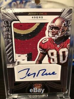 2012 Panini Crown Royale Logo Jersey Patch 49ers Jerry Rice Auto #1/25 1/1