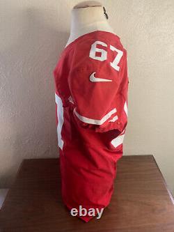 2012 San Francisco 49ers #67 Daniel Kilgore Game Worn Jersey Red Nike Size 46
