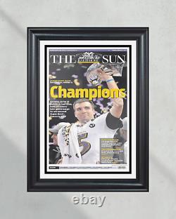 2013 Baltimore Ravens Super Bowl Champions Framed Front Page Newspaper Print Joe