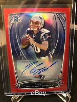 2014 Bowman Chrome Jimmy Garoppolo AUTO 2/25 Red Refractor RC Patriots 49ers