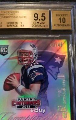 2014 Contenders Championship Ticket BGS 9.5 10 Auto #'d 43/49 Jimmy Garoppolo