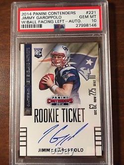 2014 Contenders Jimmy Garoppolo 49ers Rookie Rc Auto Ticket Psa 10