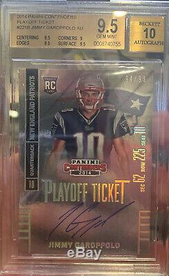 2014 Contenders Playoff Ticket Jimmy Garoppolo Patriots RC AUTO /99 BGS 9.5/10