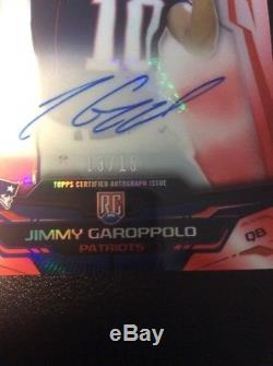 2014 Jimmy Garoppolo #13/15 Toppps Finest Red Refractor Auto Rc Wow