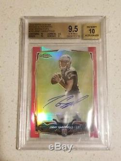 2014 Jimmy Garoppolo Topps Chrome RC Auto BGS 9.5/10 Pink Refractor /75 chipcase