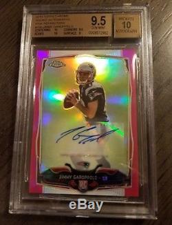 2014 Jimmy Garoppolo Topps Chrome Rookie Auto Autograph BGS 9.5 Pink /75 2(10's)