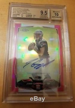 2014 Jimmy Garoppolo Topps Chrome Rookie RC Auto Autograph BGS 9.5 Pink Ref /75