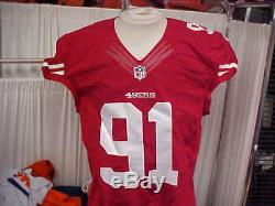 2014 NFL San Francisco 49ers Game Worn Home Jersey #91 Arik Armstead Nike Sz 46