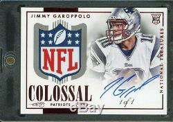 2014 National Treasures Jimmy Garoppolo 1/1 NFL Shield RPA Rookie Patch Auto RC