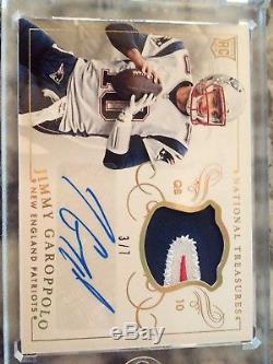 2014 National treasures Jimmy Garoppolo RC 3 color patch auto #'d 3/7! 49ers