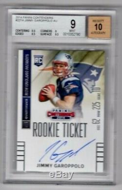 2014 Panini Contenders Jimmy Garoppolo Rookie Ticket Auto RC BGS 9/10 49ers