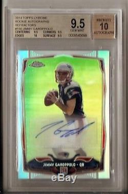 2014 Topps Chrome Jimmy Garoppolo BGS 9.5 Gem Mint Refractor with10 Auto RC #/150