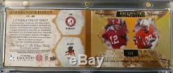2014 UD Exquisite Jerry Rice Joe Namath On card Auto Dual Patch #2/5