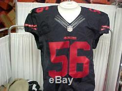 2015 NFL San Francisco 49ers Game Worn/Team Issued Color Rush Jersey #56 Size-46