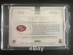 2015 National Treasures Receivers Jerry Rice Game Used NFL Logo Shield 1/1 HOF