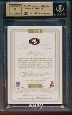 2015 Panini Flawless Greats Steve Young Emerald Patch Auto 49ers BGS 9.5 #d 1/5