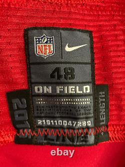 2015 San Francisco 49ers #75 Colin Kelly Game Jersey 70th Patch Nike Red Size 48