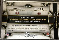 2015 Supreme Dual Patch Auto Jerry Rice / Steve Young 2/14 SF 49ers HOF Rare