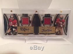2015 Topps Supreme Jerry Rice Steve Young Dual Patch Auto Book /14 SP 49ers HOF