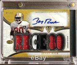 2015 Triple Threads Jerry Rice Barry Sanders Gold Jersey Auto Relic Booklet /18