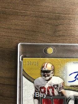 2015 Triple Threads Jerry Rice Barry Sanders Gold Jersey Auto Relic Booklet /18