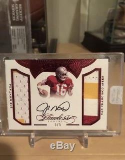 2016 Flawless Joe Montana 3 Color Dual Game Used Patch Auto 5/5 1/1 49ers Sealed