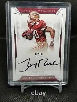 2016 National Treasures ALL PRO Signatures Jerry Rice On Card Auto 8/10 WOW