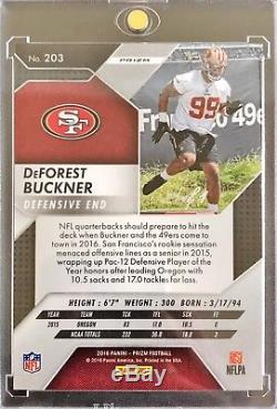 2016 Panini Prizm Deforest Buckner Black Finite 1/1 Rookie RC 49ers