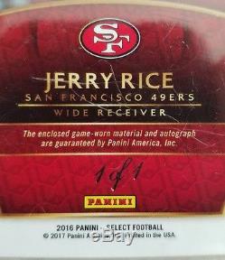 2016 panini select jersey auto Jerry Rice San Francisco 49ers 1 of 1