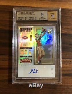 2017 Contenders GEORGE KITTLE CHAMPIONSHIP RC TICKET AUTO! #/49! BGS 9/10! 49ers