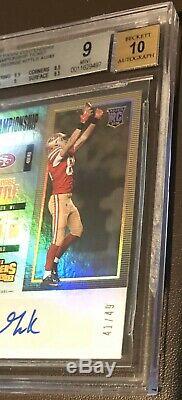 2017 Contenders GEORGE KITTLE CHAMPIONSHIP RC TICKET AUTO! #/49! BGS 9/10! 49ers