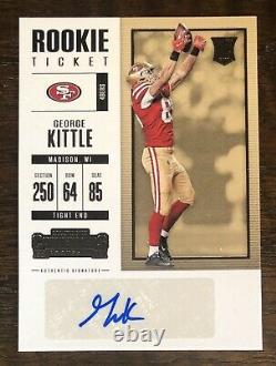 2017 Contenders George Kittle True Rookie Rc Ticket Auto! #49ers