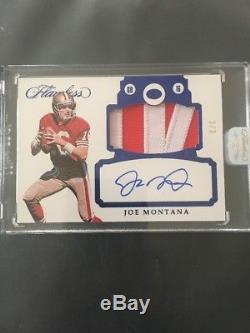 2017 Flawless Football Joe Montana Patch Auto Encased 3/3 On Card Auto 49ers