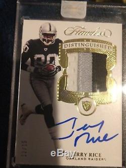 2017 Flawless Jerry Rice Patch Auto 3 Color Raiders 49ers 12/15 Encased