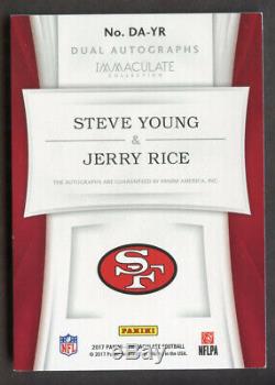 2017 Immaculate Dual Auto Steve Young Jerry Rice 1/1 5/5