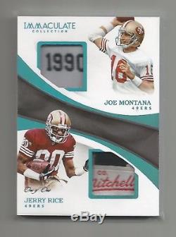 2017 Immaculate JOE MONTANA JERRY RICE Dual Tag Patch Jersey 1/1 One of One