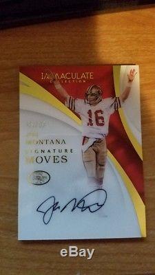 2017 Immaculate Joe Montana Signature Moves #09/10 On Card Auto 49ers Hof
