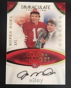 2017 Immaculate Super Bowl Moments Joe Montana Autograph #3/5 Auto