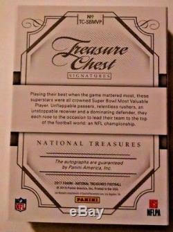 2017 National Treasures Treasure Chest Booklet Auto /5! Super Bowl Mvps! Wow