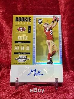 2017 Optic Contenders Gold George Kittle #10/10 RC SSP Auto 49ers Prizm Rookie